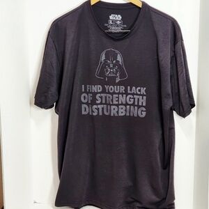 Star Wars Darth Vader Lack Of Strength Disturbing XL Black Graphic T-Shirt